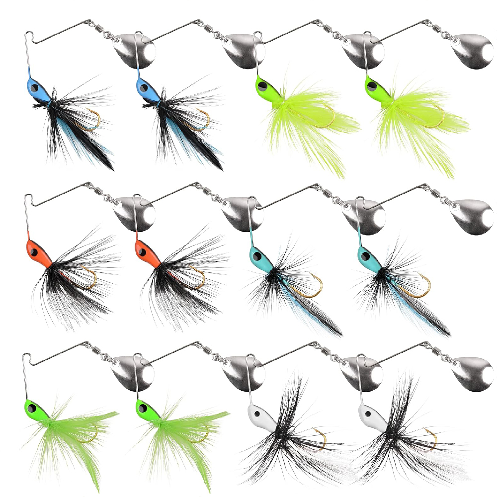 6Pcs/12Pcs Spinner bait Bass F - Fishing Lure Spinnerbait 评论和价格