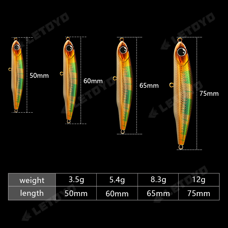 LETOYO Sinking Pencil 17g 12g- - Fishing Lure Spinnerbait 评论和价格