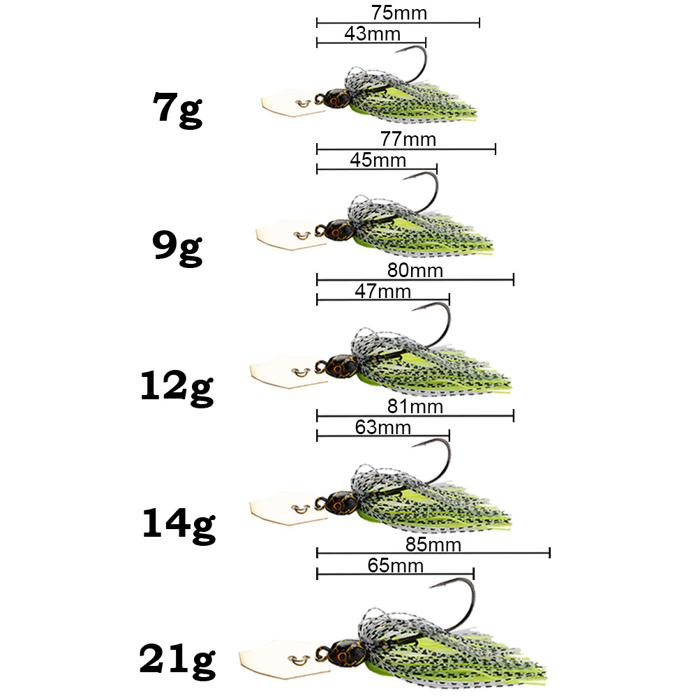 2Pcs Spinner Bait 7g/9g/12g/14 - Fishing Lure Blade Bait 评论和价格